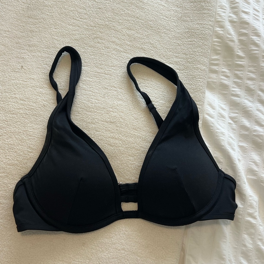 Push up black bikini top